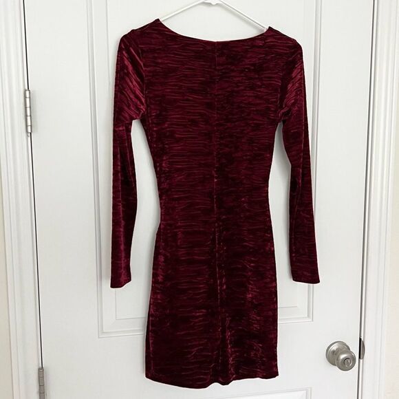 In a Gleam Burgundy Velvet Dress - Picture 4 of 7